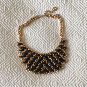 Zara vegan leather and gold necklace